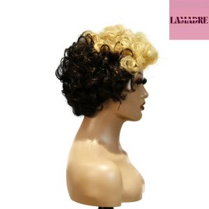 center wig machine made black wig remy hair tc004