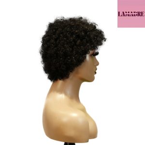 center wig machine made black wig remy hair h023