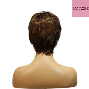 center wig machine made black wig remy hair tc066