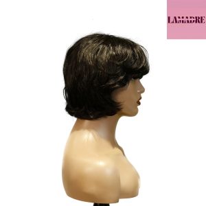 center wig machine made black wig remy hair tc063