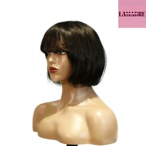 center wig machine made black wig remy hair tc027