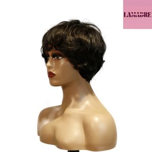 center wig machine made black wig remy hair tc041