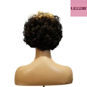 center wig machine made black wig remy hair tc004