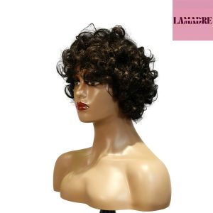 center wig machine made black wig remy hair tc002
