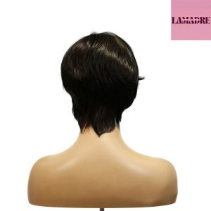 center wig machine made black wig remy hair h081