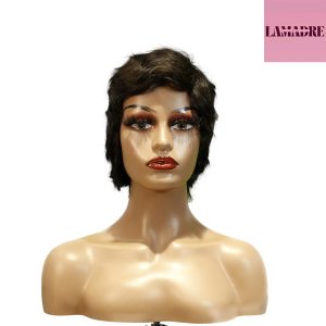 center wig machine made black wig remy hair h001