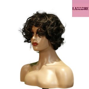Home center wig machine made black wig remy hair tc068