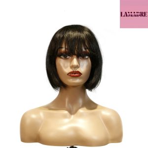 center wig machine made black wig remy hair tc027
