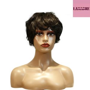 center wig machine made black wig remy hair tc041