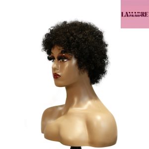 center wig machine made black wig remy hair h023