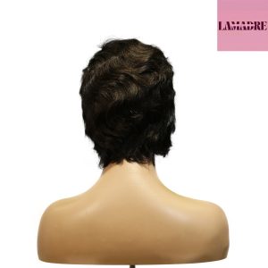 center wig machine made black wig remy hair h001