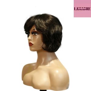 center wig machine made black wig remy hair tc063