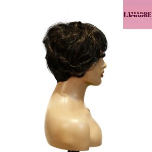 center wig machine made black wig remy hair tc041