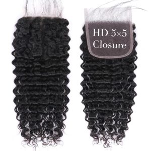center wig remy hair 5x5 deep wave hd closure