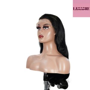 center wig natural black remy hair 6x7 lace closure body wave human hair wig