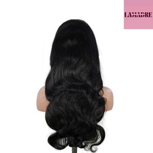 center wig natural black remy hair 6x7 lace closure body wave human hair wig