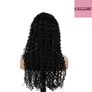 center wig natural black remy hair 6x7 lace closure deep wave human hair wig