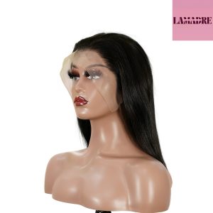 center wig 13x4 straight bob lace front wig natural black asian raw hair