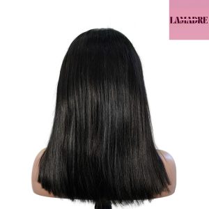 center wig natural black asian raw hair 5x5 hd lace closure straight bob human hair wig
