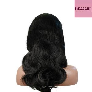 center wig natural black remy hair 5x5 lace closure body wave human hair wig