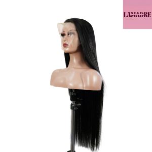 center wig 13x4 straight lace front wig natural black remy hair