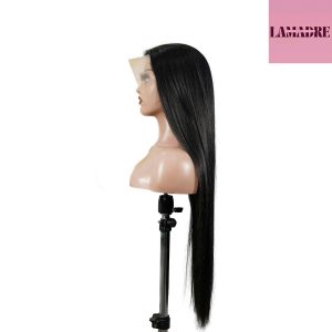 center wig 13x4 straight lace front wig natural black remy hair