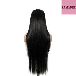 center wig 13x4 straight lace front wig natural black remy hair