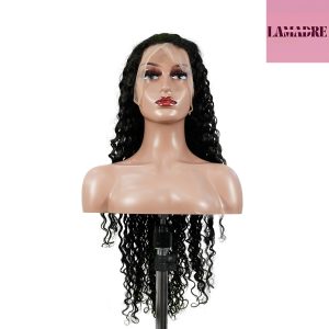 center wig 13x4 deep wave lace front wig natural black remy hair