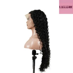 center wig 13x4 deep wave lace front wig natural black remy hair