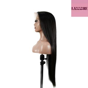 center wig natural black asian raw hair 13x6 hd lace front wig straight human hair wig