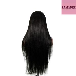 center wig natural black asian raw hair 13x6 hd lace front wig straight human hair wig