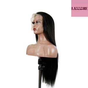 center wig 13x6 double drams straight lace front wig black remy hair