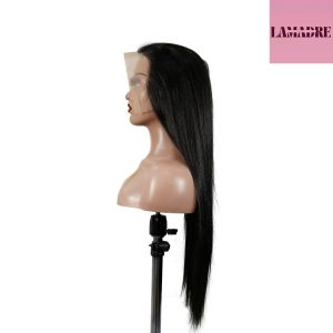 center wig 13x6 double drams straight lace front wig black remy hair