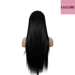 center wig 13x6 double drams straight lace front wig black remy hair