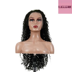 center wig natural black asian raw hair 13x6 hd lace front wig deep wave human hair wig