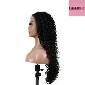 center wig natural black asian raw hair 13x6 hd lace front wig deep wave human hair wig