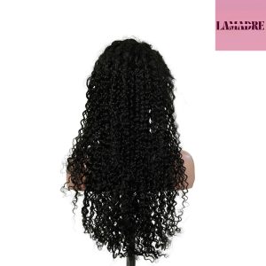 center wig natural black asian raw hair 13x6 hd lace front wig deep wave human hair wig