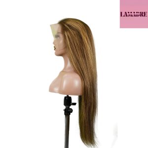 center wig 13x4 straight lace front wig m4&27 highlight remy hair 26 inch