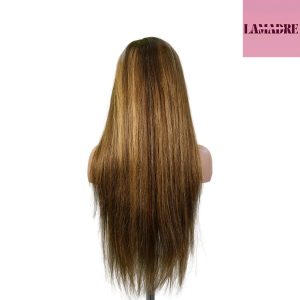 center wig 13x4 straight lace front wig m4&27 highlight remy hair 26 inch