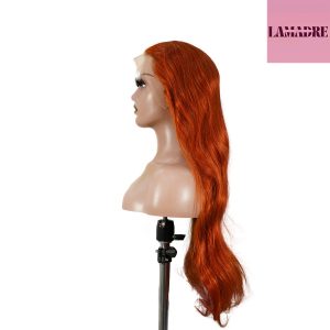 center wig 13x4 straight lace front wig 350 orange 26 inch remy hair