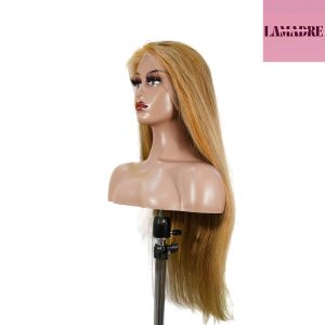 center wig 13x4 straight lace front wig 8&27 honey blonde highlight 26 inch remy hair