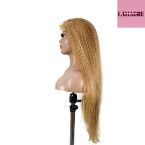 center wig 13x4 straight lace front wig 8&27 honey blonde highlight 26 inch remy hair
