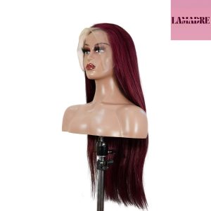 center wig 13x4 straight lace front wig 99j color 26 inch remy hair