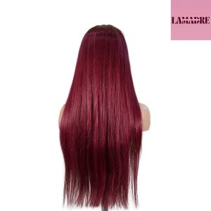 center wig 13x4 straight lace front wig 99j color 26 inch remy hair