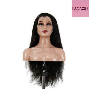 center wig 13x4 yaki straight lace front wig black remy hair