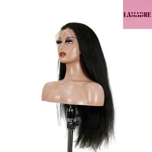 center wig 13x4 yaki straight lace front wig black remy hair