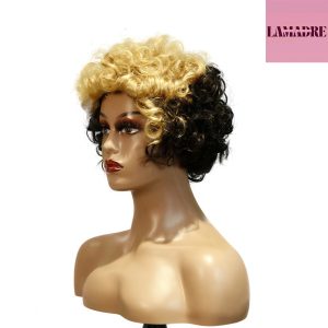 center wig machine made black wig remy hair tc004