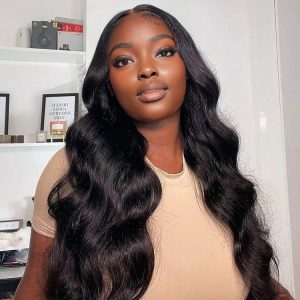Home center wig natural black asian raw hair 13x6 hd lace front wig body wave human hair wig