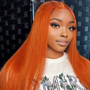 center wig 13x4 straight lace front wig 350 orange 26 inch remy hair